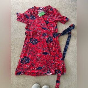 Lilly Pulitzer Red and Blue Floral Dress